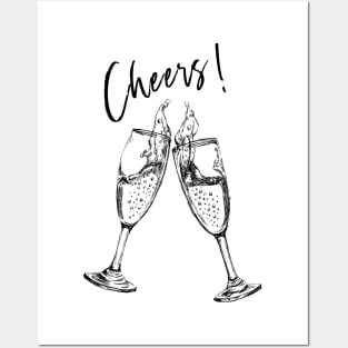 Cheers Champagne Glasses Image Posters and Art